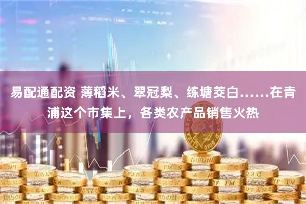 易配通配资 薄稻米、翠冠梨、练塘茭白……在青浦这个市集上，各类农产品销售火热