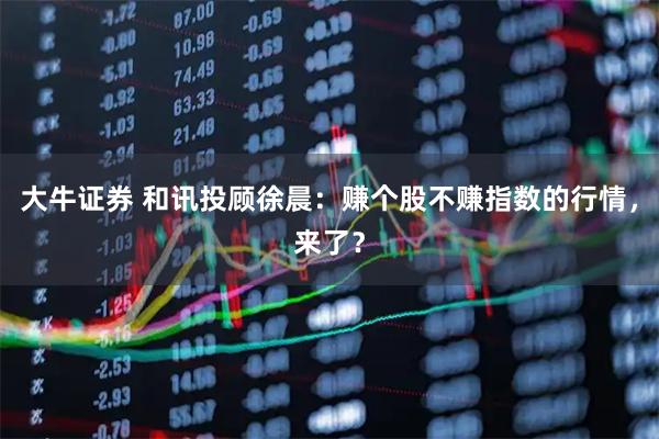 大牛证券 和讯投顾徐晨：赚个股不赚指数的行情，来了？