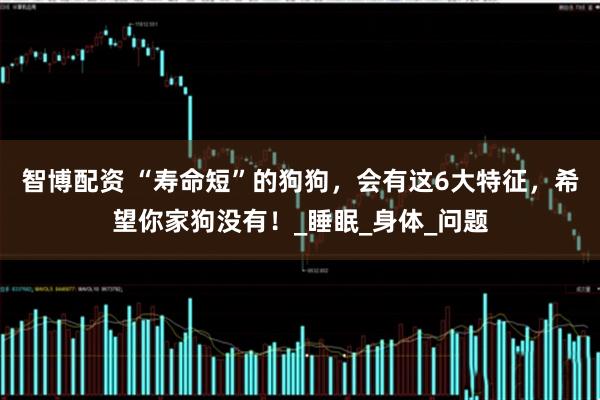 智博配资 “寿命短”的狗狗，会有这6大特征，希望你家狗没有！_睡眠_身体_问题